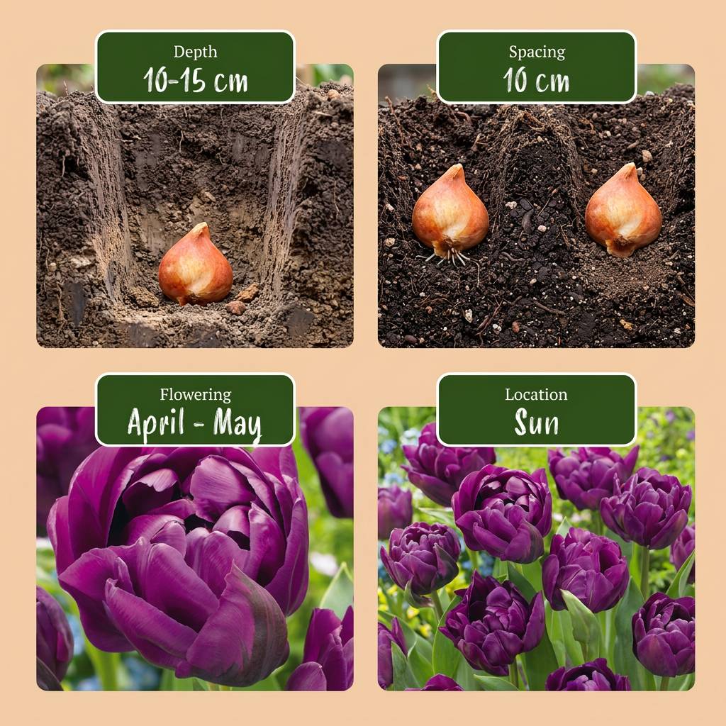 La Green Touch - Tulipe double lilas - 24 bulbes - Image 4