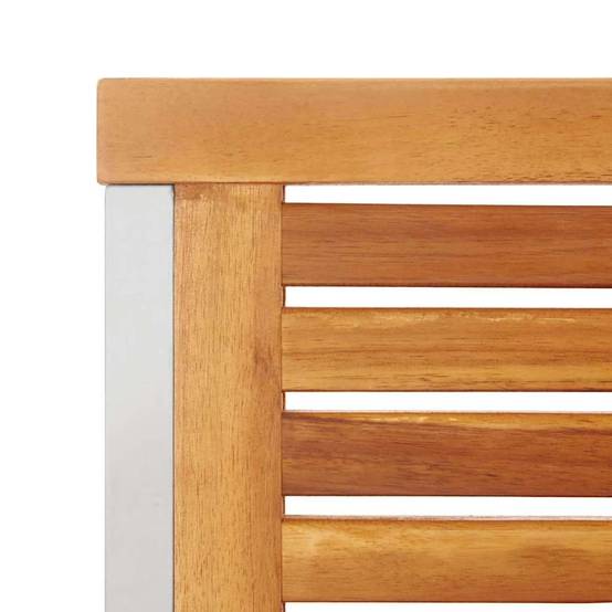 ComfortXL - Table et Chaises de Jardin 6 Personnes Bois d'Acacia et Acier Design Moderne Marron – ComfortXL Outdoor Living - Image 8