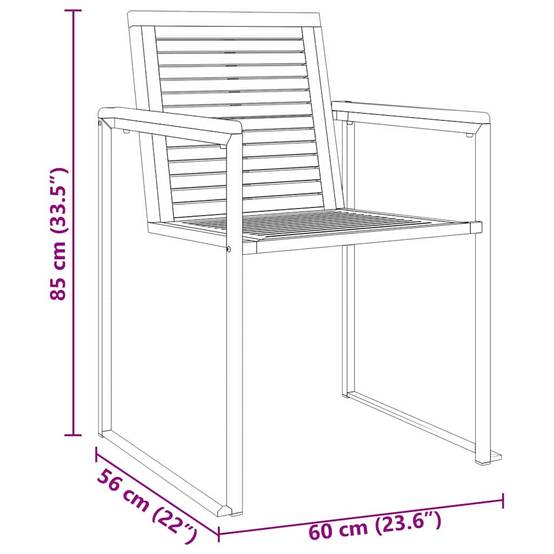 ComfortXL - Table et Chaises de Jardin 6 Personnes Bois d'Acacia et Acier Design Moderne Marron – ComfortXL Outdoor Living - Image 5