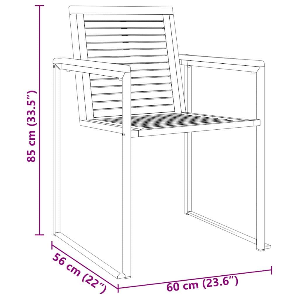 ComfortXL - Table et Chaises de Jardin 6 Personnes Bois d'Acacia et Acier Design Moderne Marron – ComfortXL Outdoor Living - Image 5
