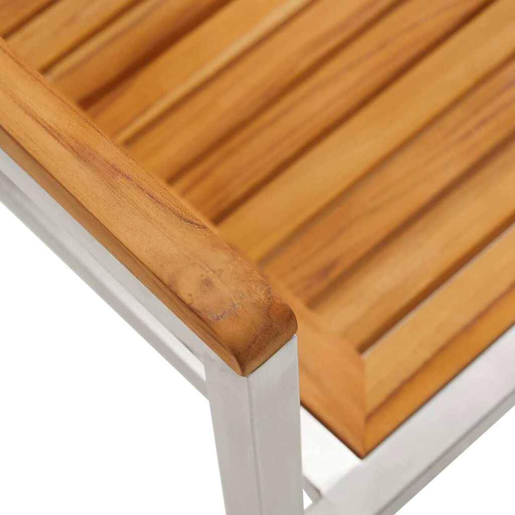 ComfortXL - Table et Chaises de Jardin 6 Personnes Bois d'Acacia et Acier Design Moderne Marron – ComfortXL Outdoor Living - Image 3