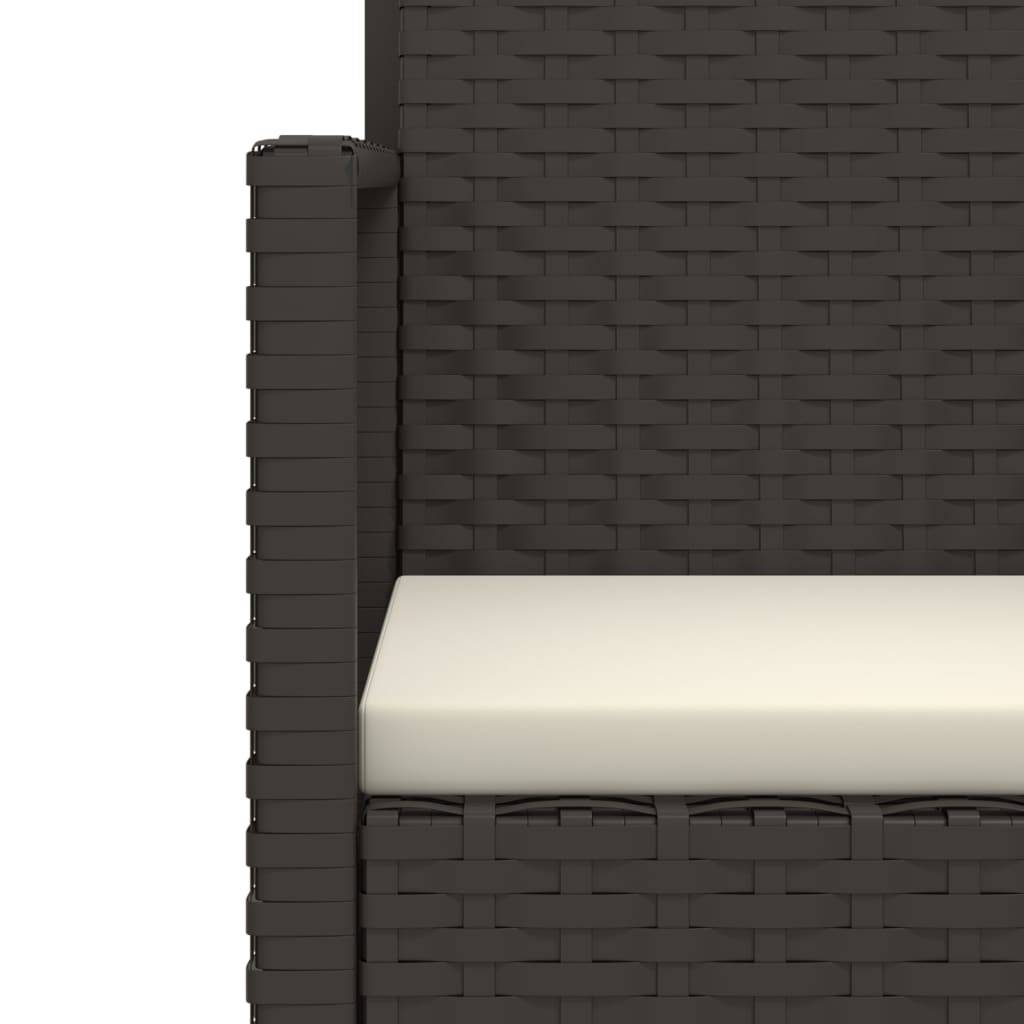 Fauteuil de jardin - Chaise de jardin - Fauteuil d'extérieur avec coussin Noir Résine tressée - MEUBLE PRO - Image 7