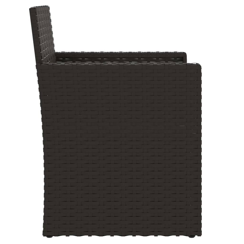 Fauteuil de jardin - Chaise de jardin - Fauteuil d'extérieur avec coussin Noir Résine tressée - MEUBLE PRO - Image 5