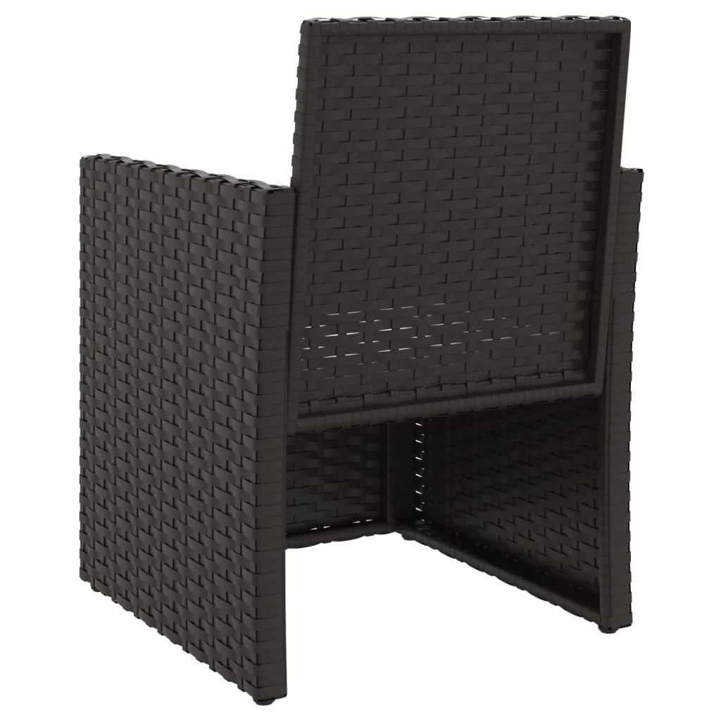Fauteuil de jardin - Chaise de jardin - Fauteuil d'extérieur avec coussin Noir Résine tressée - MEUBLE PRO - Image 6