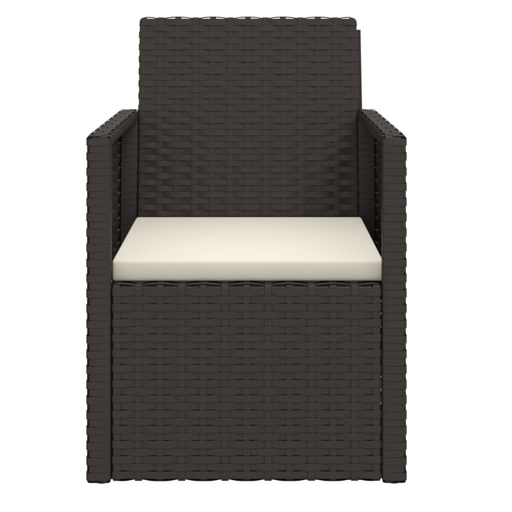 Fauteuil de jardin - Chaise de jardin - Fauteuil d'extérieur avec coussin Noir Résine tressée - MEUBLE PRO - Image 4