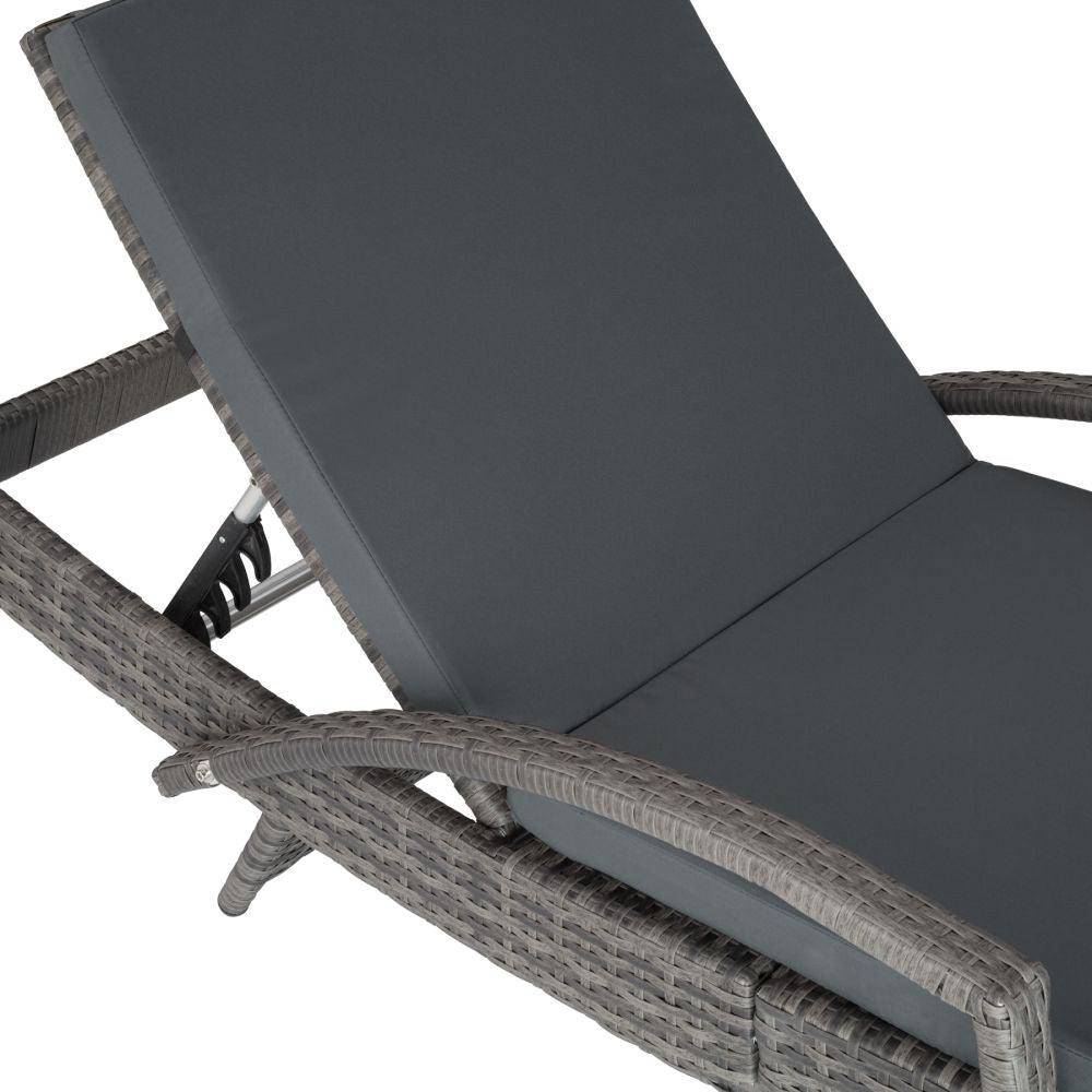 Helloshop26 - Bain de soleil chaise longue transat meuble jardin 5 positions gris - Image 4