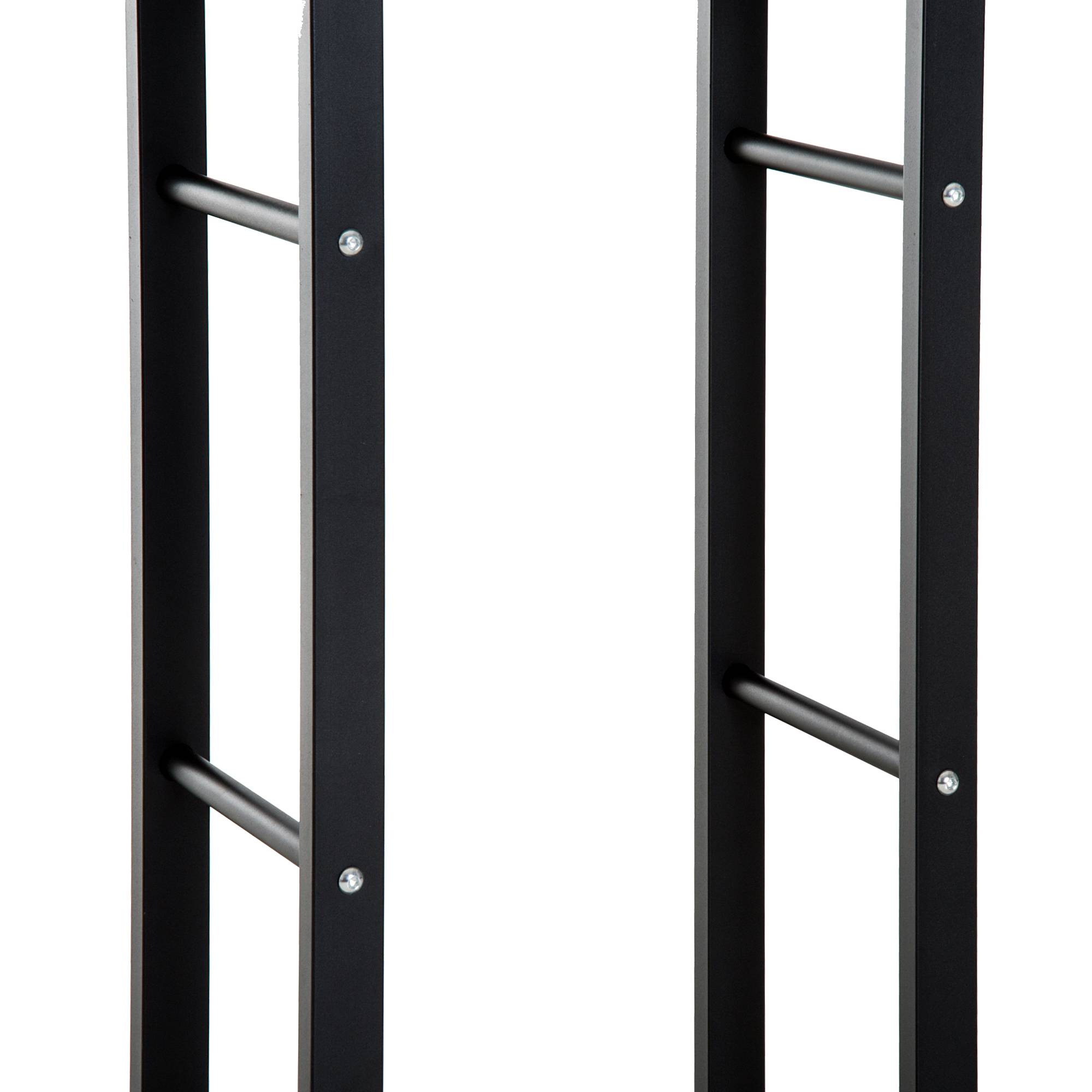 ComfortXL - Porte-bûches en métal noir 40 x 25 x 100 cm pour cheminée terrasse jardin extérieur rangement jusqu’à 97 kg - Image 9