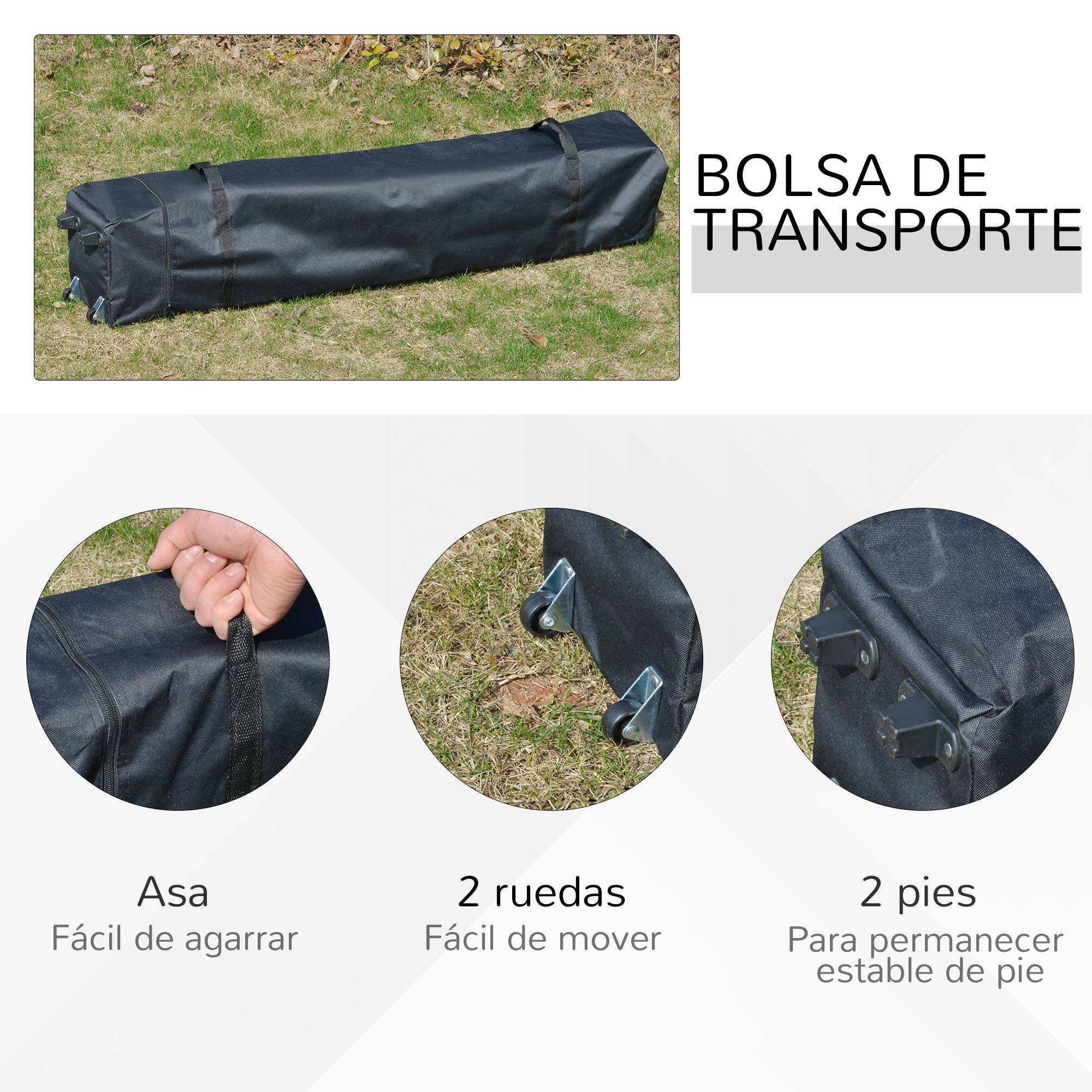 ComfortXL - Tonnelle pliante acier avec toit Oxford pour jardin fêtes camping 3 x 3 m blanche - ComfortXL Outdoor Living - Image 8
