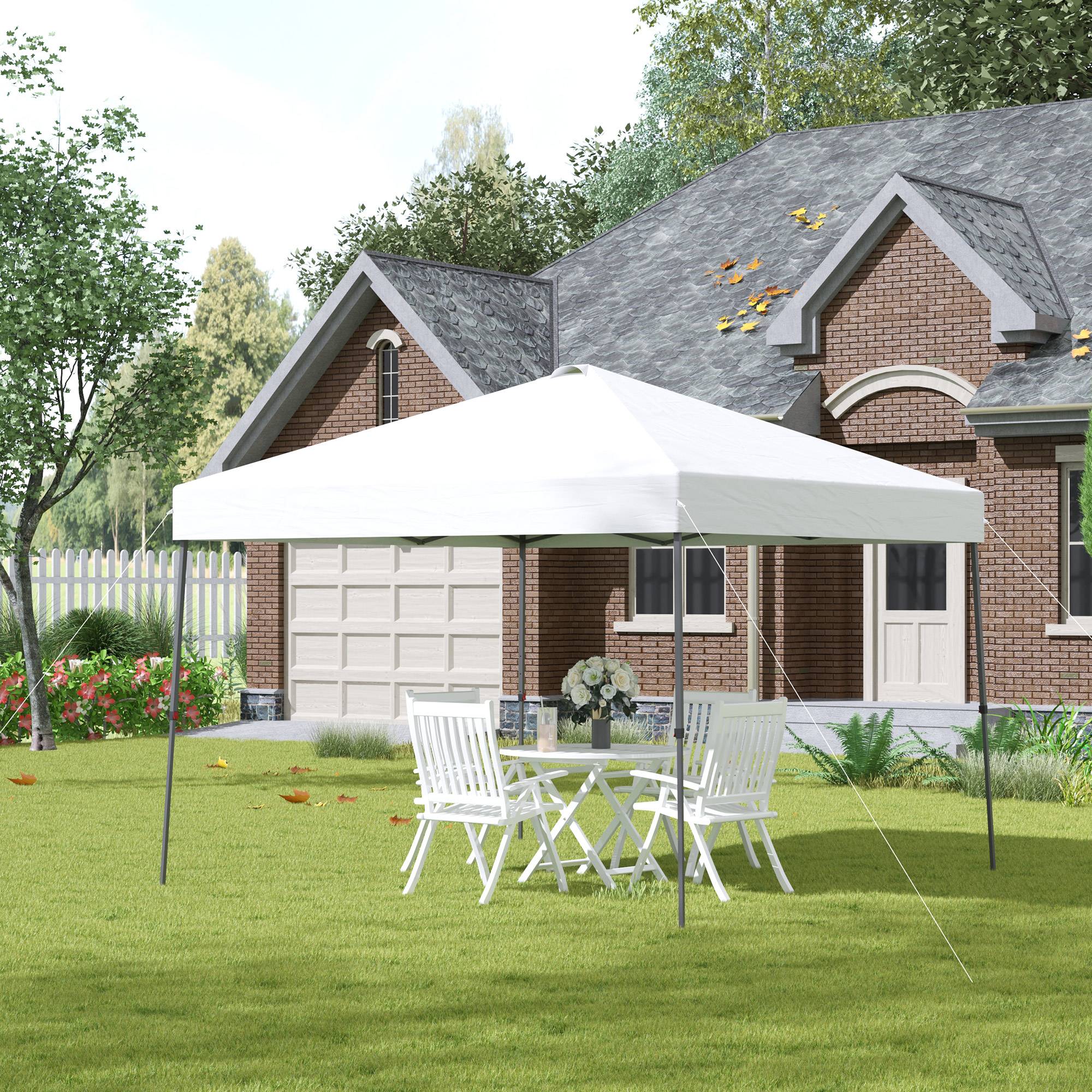 ComfortXL - Tonnelle pliante acier avec toit Oxford pour jardin fêtes camping 3 x 3 m blanche - ComfortXL Outdoor Living - Image 3