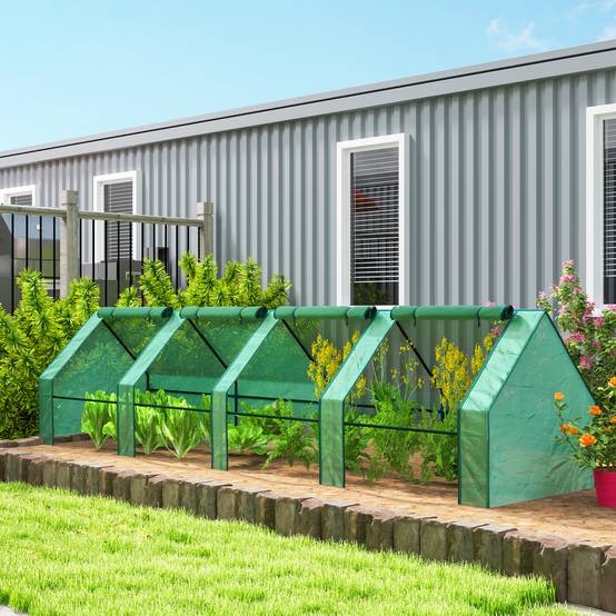 ComfortXL - Mini serre tunnel acier et PE 360 x 90 x 90 cm verte potager 4 fenêtres zippées - ComfortXL Outdoor Living - Image 1