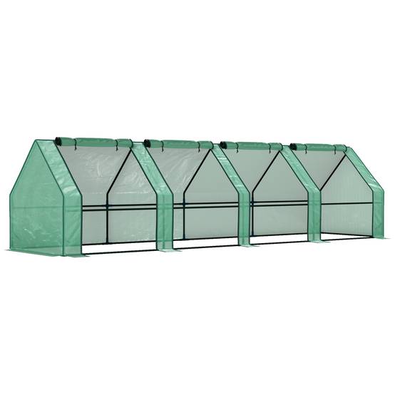 ComfortXL - Mini serre tunnel acier et PE 360 x 90 x 90 cm verte potager 4 fenêtres zippées - ComfortXL Outdoor Living - Image 2