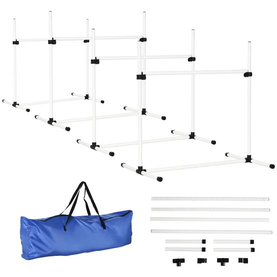 Obstacles d'agility pour chien plastique blanc 99 x 65 x 94 cm - PANGIVO - Image 1