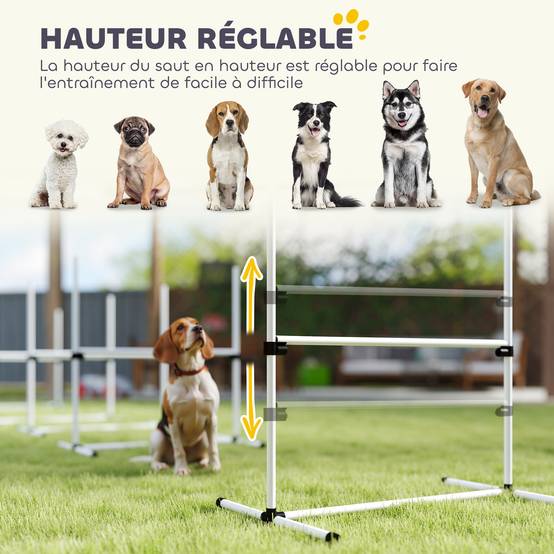 Obstacles d'agility pour chien plastique blanc 99 x 65 x 94 cm - PANGIVO - Image 6