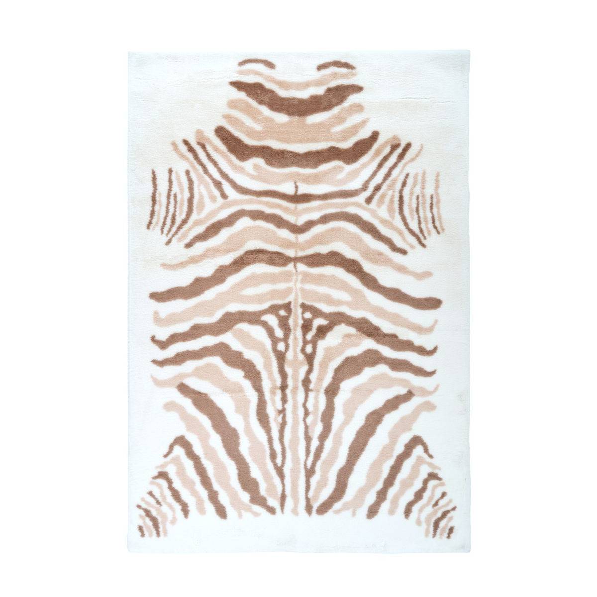 Tapis Imprimé Animal "Rabbit" Beige & Marron 160 x 230 cm - Image 1