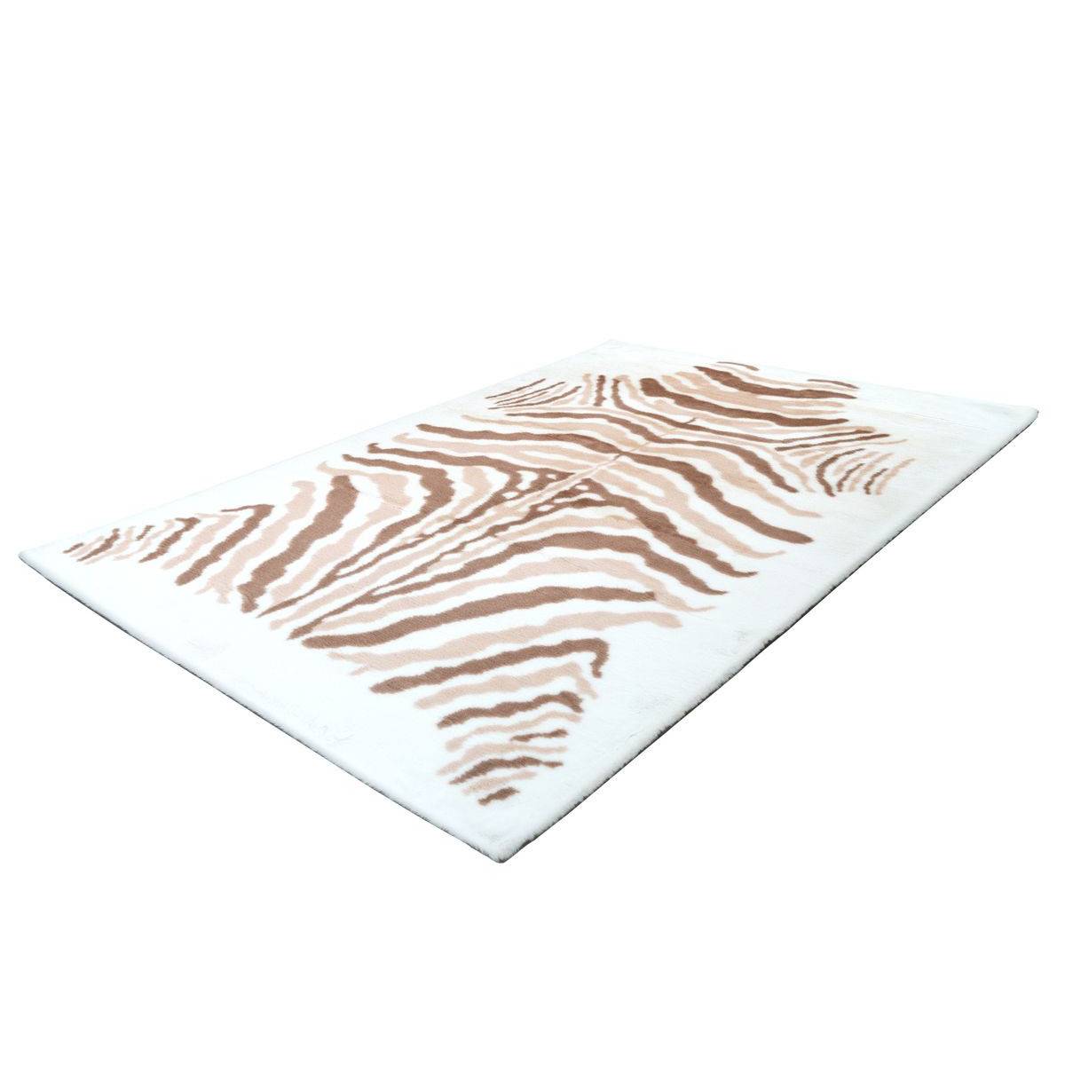 Tapis Imprimé Animal "Rabbit" Beige & Marron 160 x 230 cm - Image 4