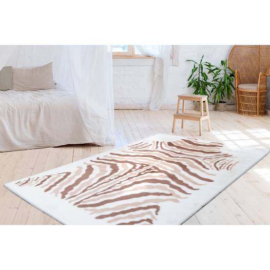 Tapis Imprimé Animal "Rabbit" Beige & Marron 160 x 230 cm - Image 2