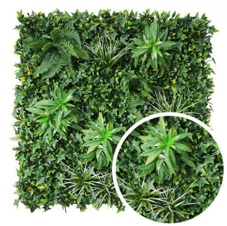 Mur végétal artificiel feuillage exotic 1m x 1m, Long 6 m - Image 1