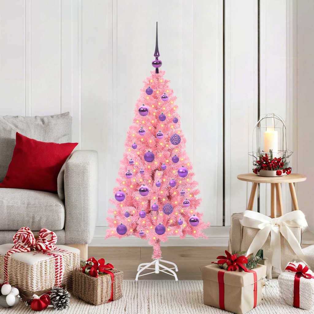 Vidaxl - Sapin de Noël Rose 120 cm PVC vidaXL 3396413 - Image 1