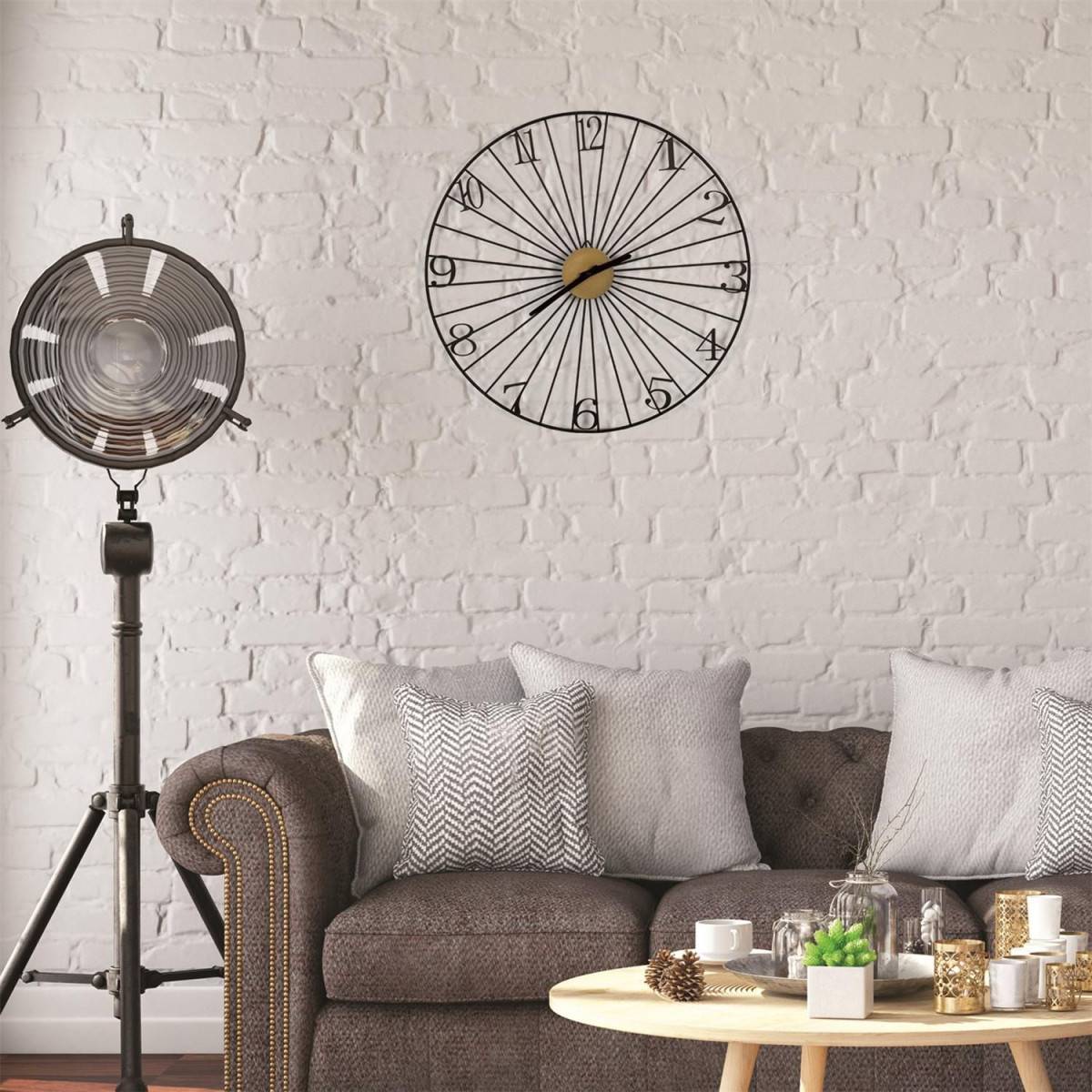 The Home Deco Factory - Horloge Murale Design "Filaire" 50cm Noir - Image 2
