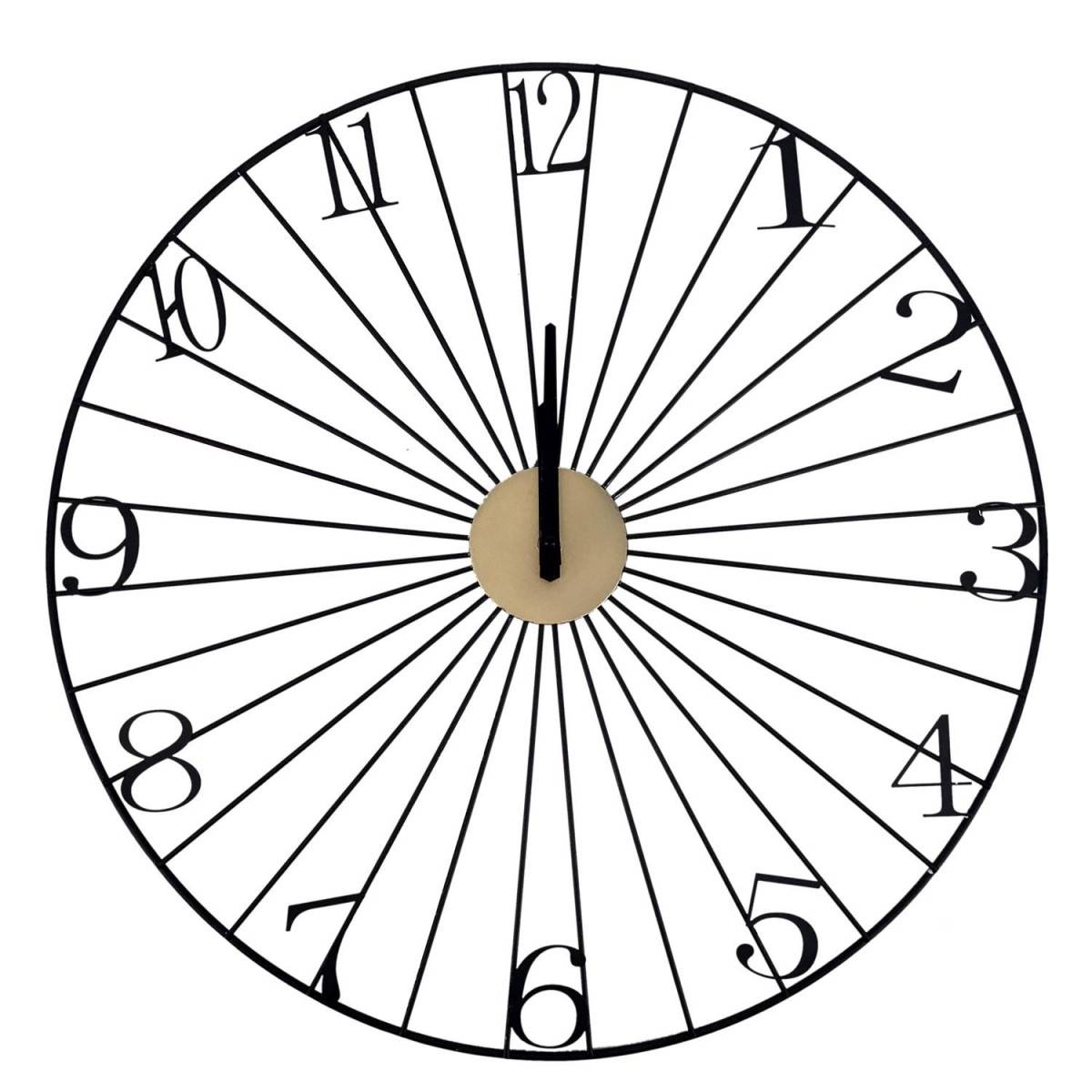 The Home Deco Factory - Horloge Murale Design "Filaire" 50cm Noir - Image 1