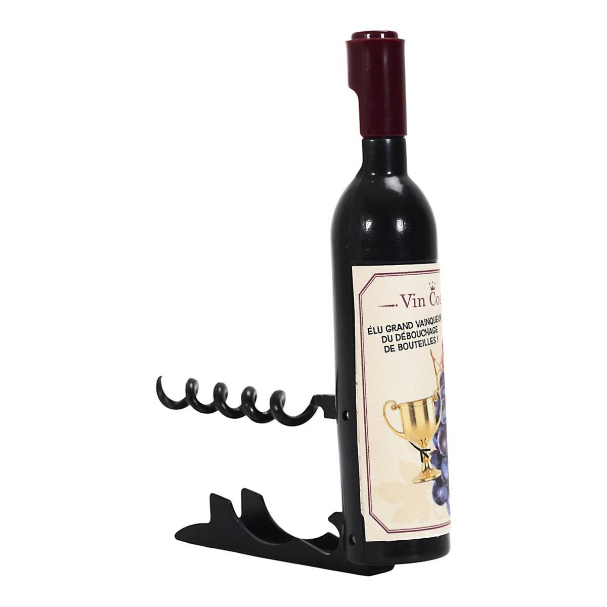 Cook Concept - Tire-Bouchon Aimanté "Bouteille de Vin" 11cm Noir - Image 1