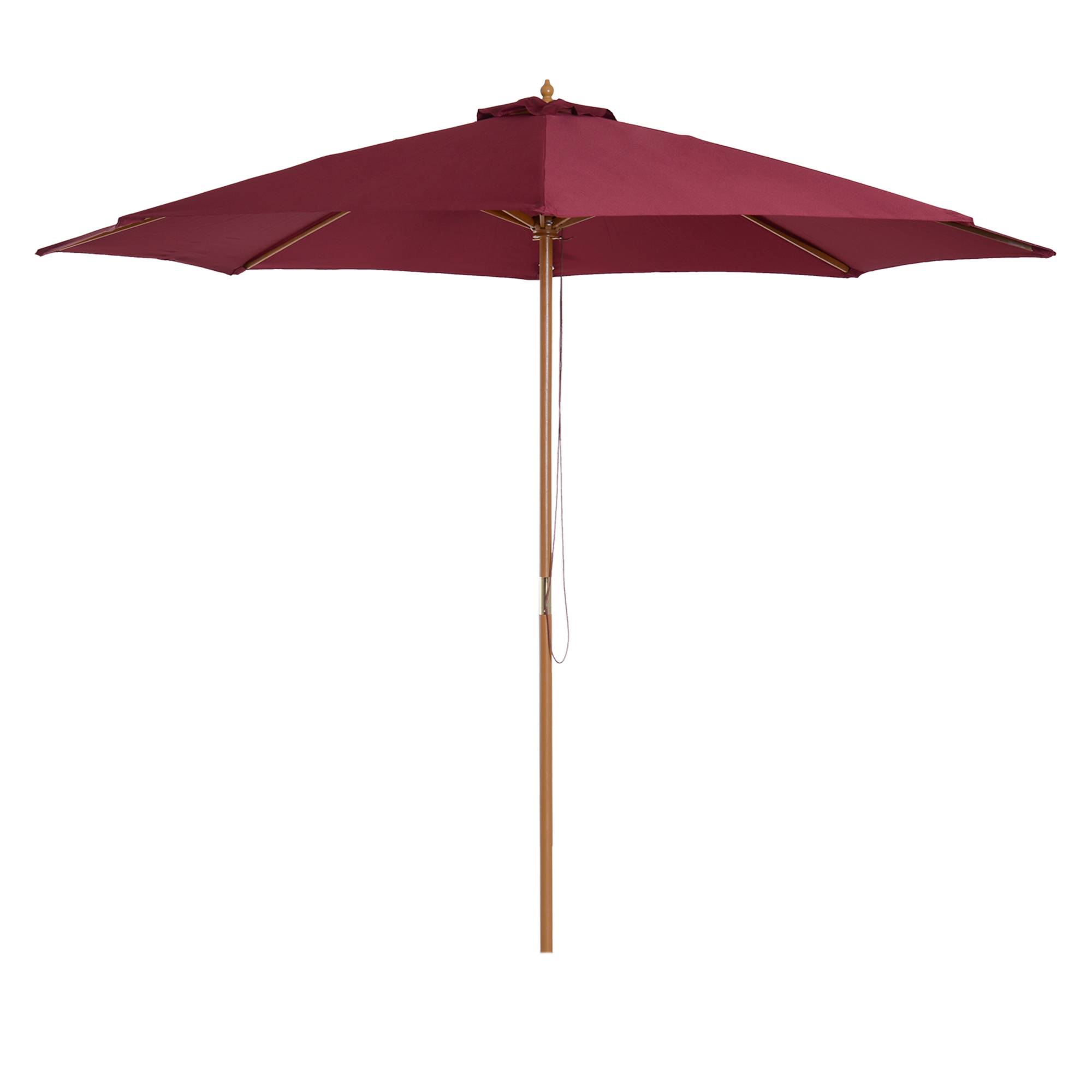 Parasol de jardin parasol droit double toit en bois Anti UV - 300x300x250cm Bois Rouge fr144 - Image 2