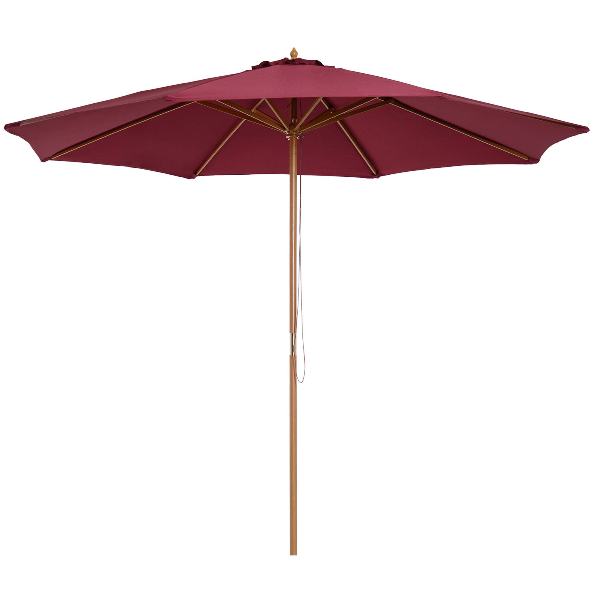 Parasol de jardin parasol droit double toit en bois Anti UV - 300x300x250cm Bois Rouge fr144 - Image 1