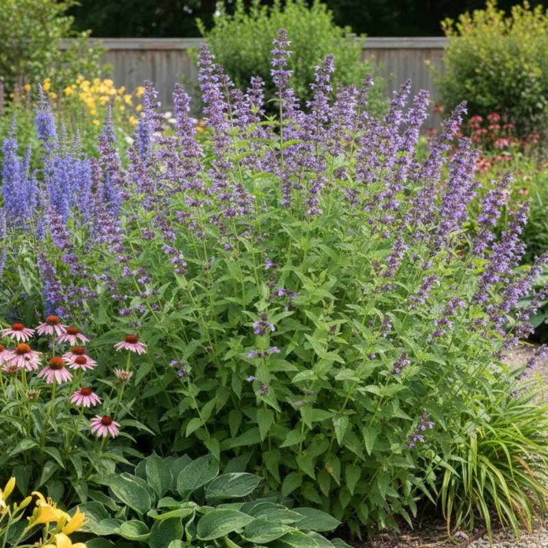 Herbe aux chats - Menthe des chats sibirica, Nepeta à fleurs Bleue/Violette - feuillage Persistant - Godet - 5/20 cm - Image 1