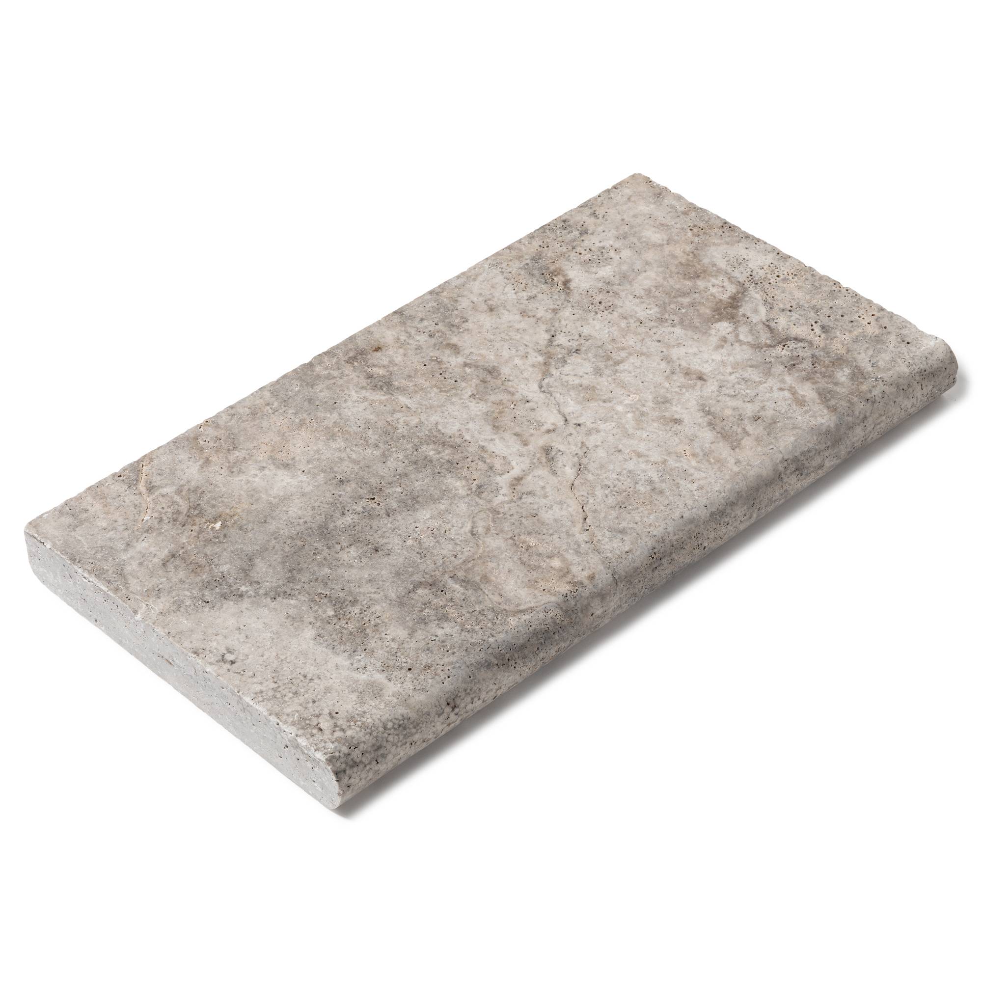 Margelle de piscine Travertin Gris Silver 61x33x5 cm Bord 1/2 Rond (à l'unité) - RO'MA NATURE - Image 3