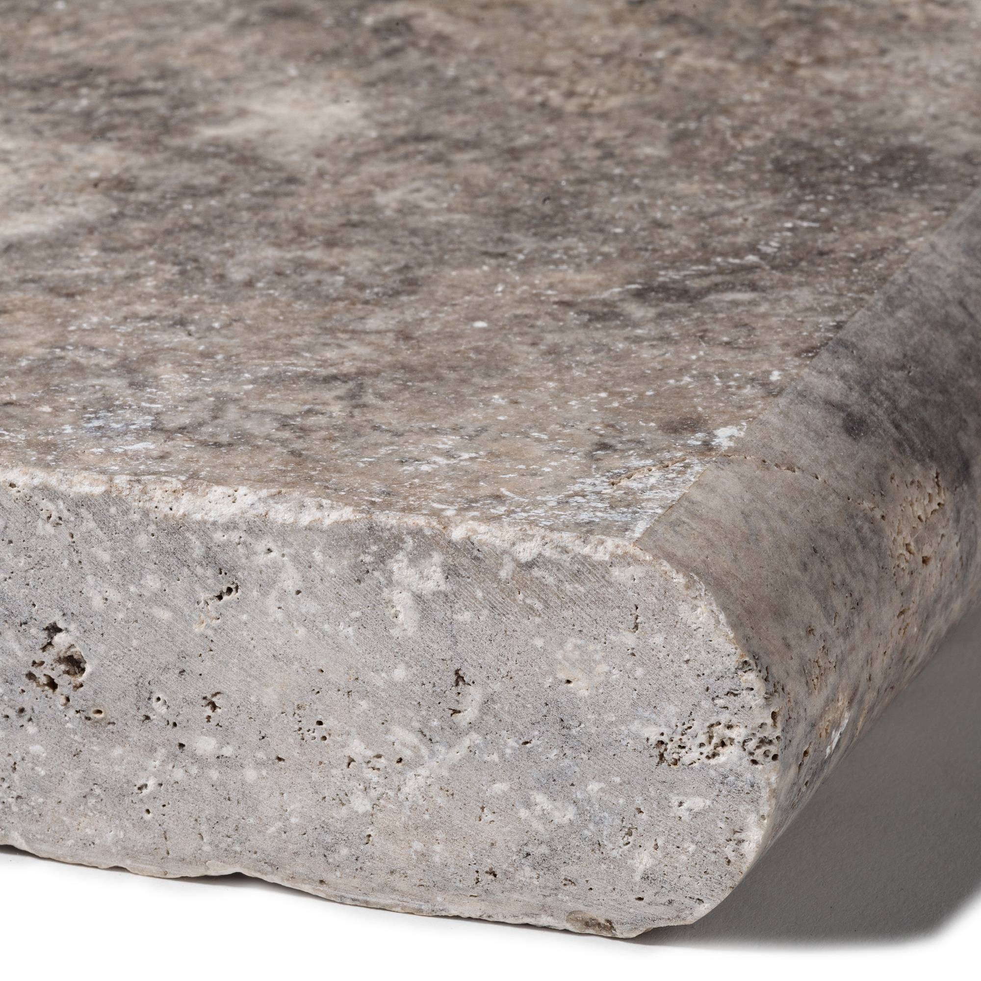 Margelle de piscine Travertin Gris Silver 61x33x5 cm Bord 1/2 Rond (à l'unité) - RO'MA NATURE - Image 2