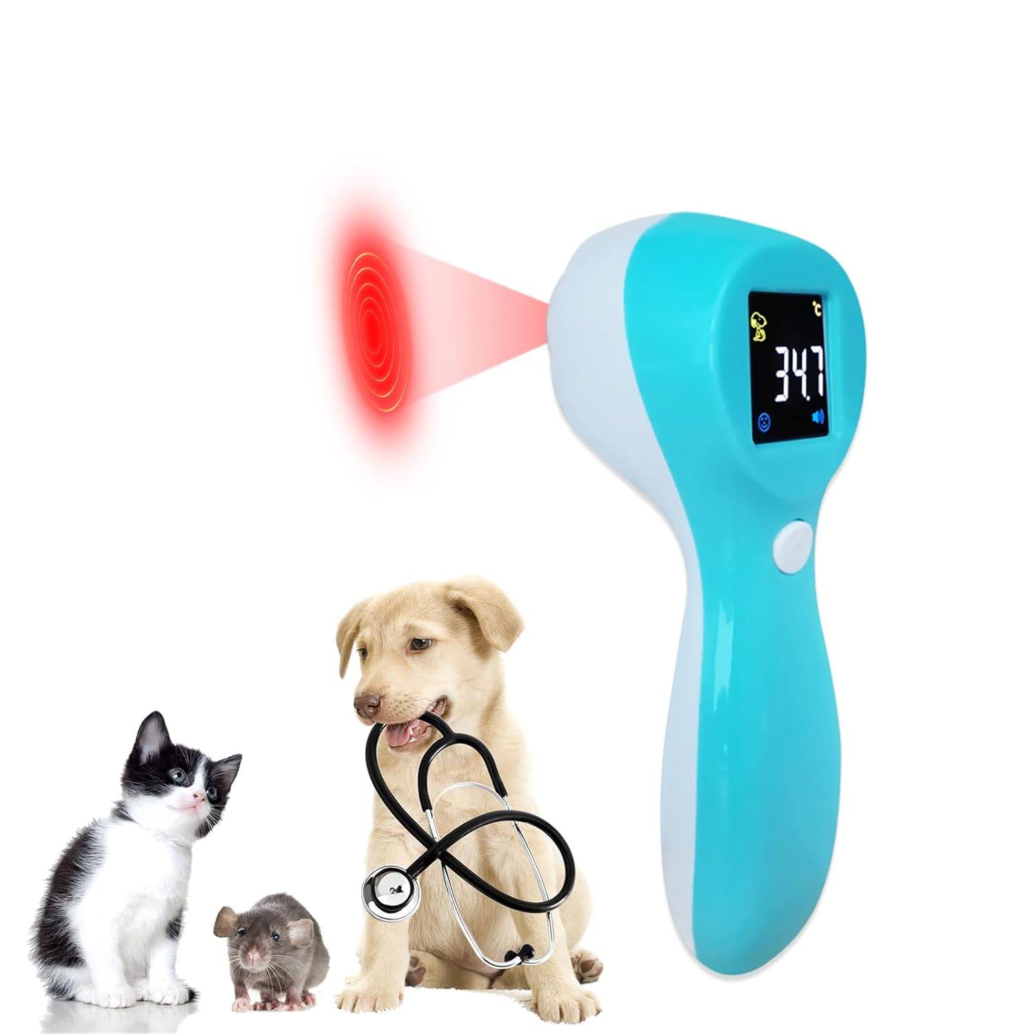 Thermomètre Infrarouge Vétérinaire DAUERHAFT - Haute Précision Sans Contact Pour Animaux