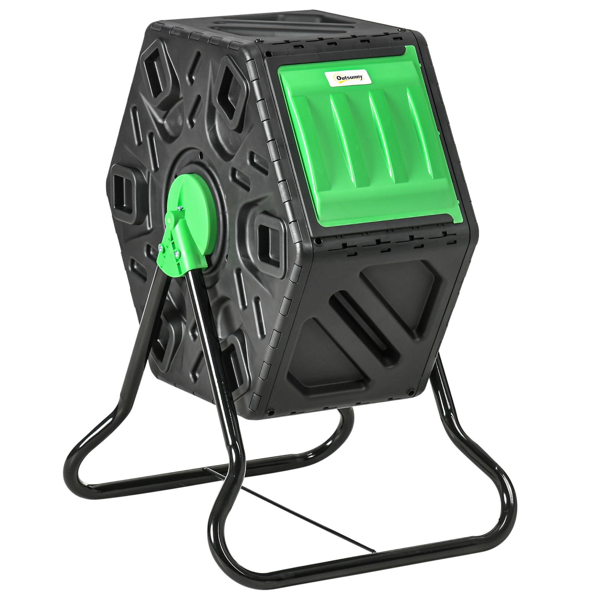 ComfortXL - Composteur Rotatif 65L Plastique Jardin Tambour Aéré 360° Noir Vert - ComfortXL Outdoor Living - Image 2