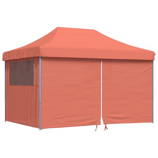 Tente de réception pliable escamotable avec 4 parois latérales terre cuite 410 x 279 x 315 cm - PANGIVO - Image 2