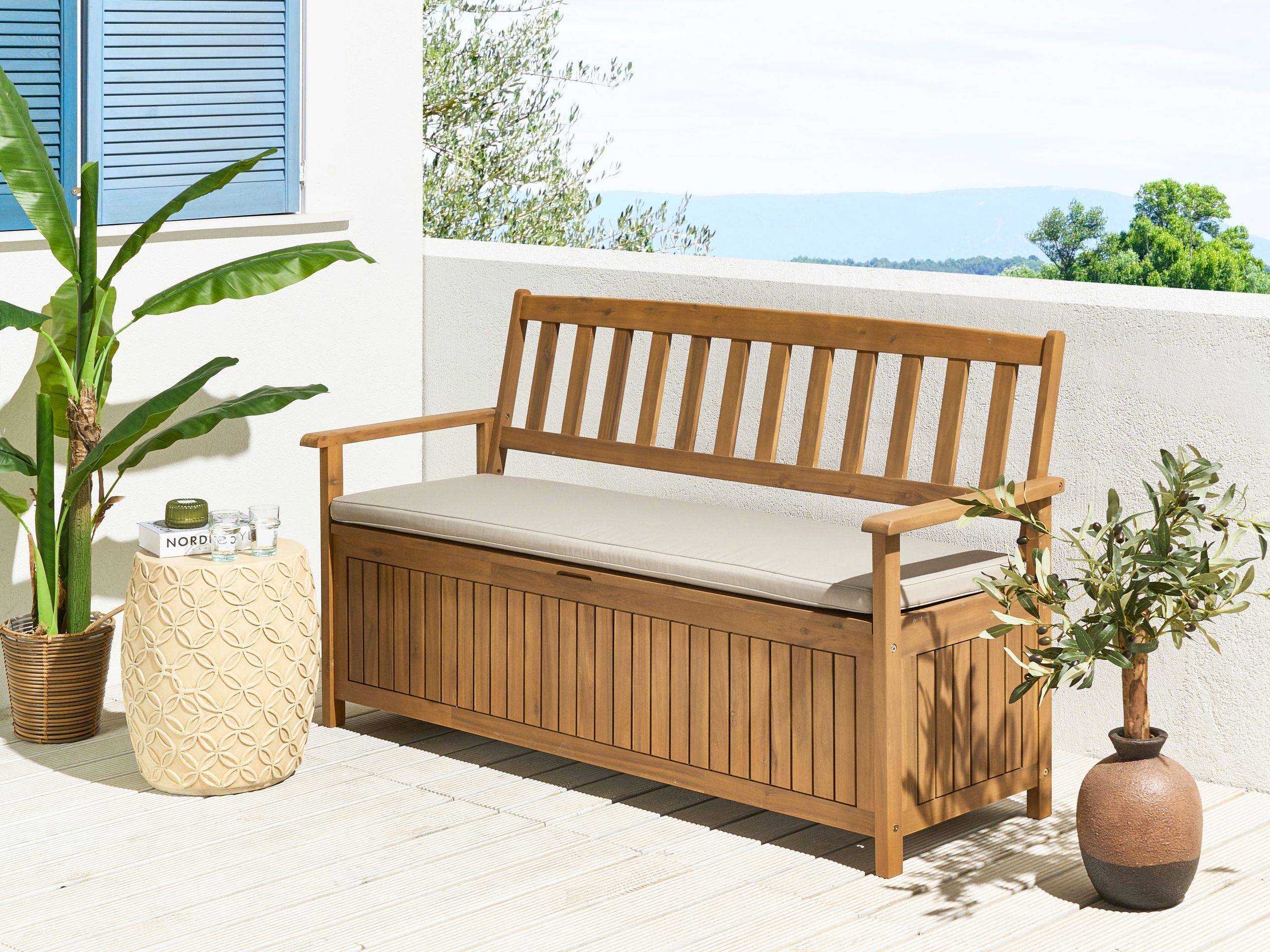 Beliani - Banc, 3 Personnes Acacia Taupe SOVANA - Beliani - Image 1
