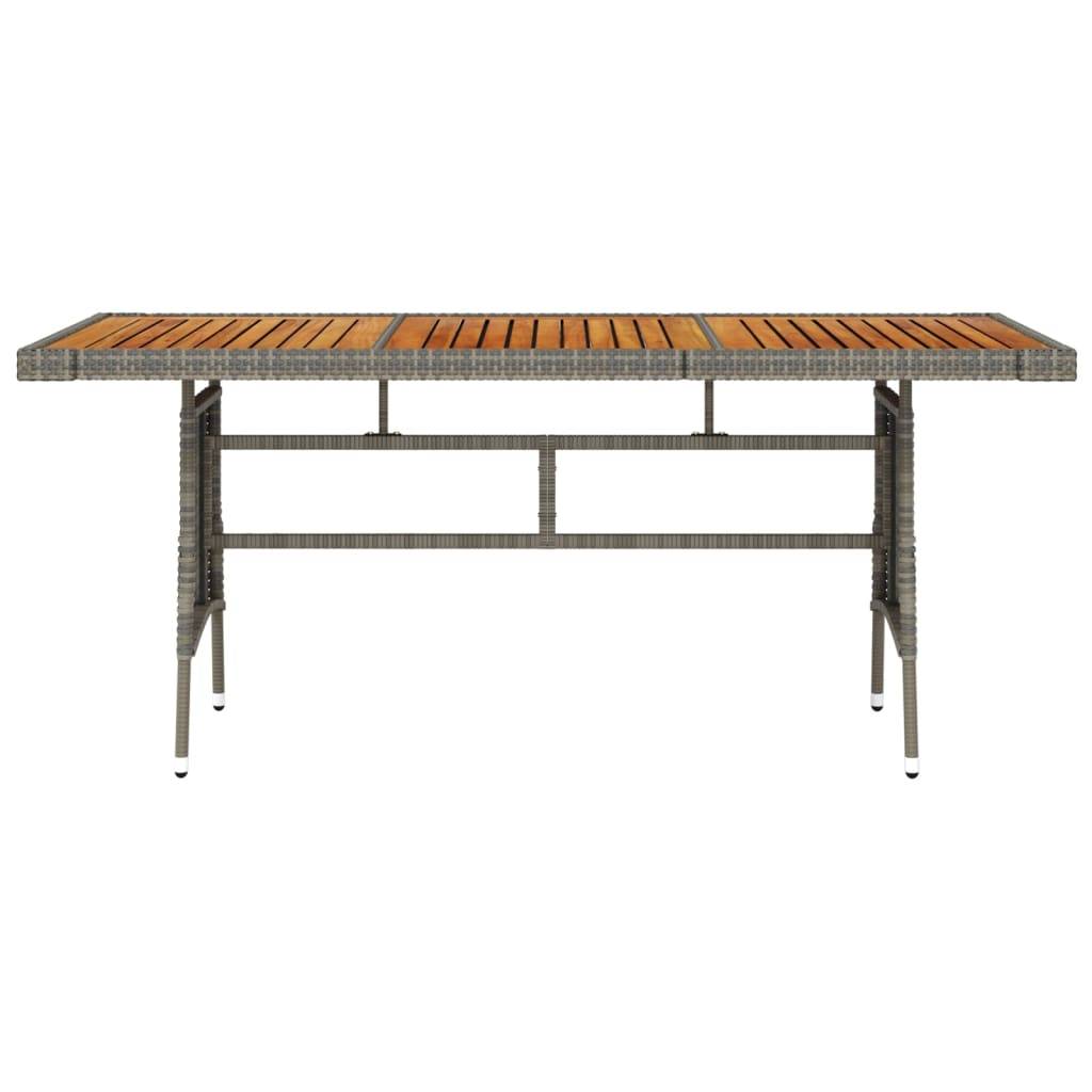 ComfortXL - Table de Repas de Jardin Grise 160x70cm, Style Contemporain en Résine Tressée et Bois d'Acacia – ComfortXL Outdoor Living - Image 2