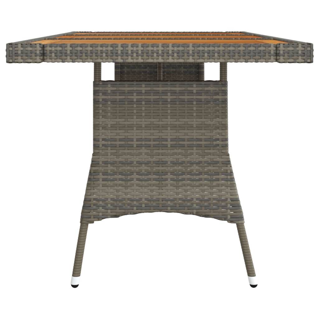 ComfortXL - Table de Repas de Jardin Grise 160x70cm, Style Contemporain en Résine Tressée et Bois d'Acacia – ComfortXL Outdoor Living - Image 3