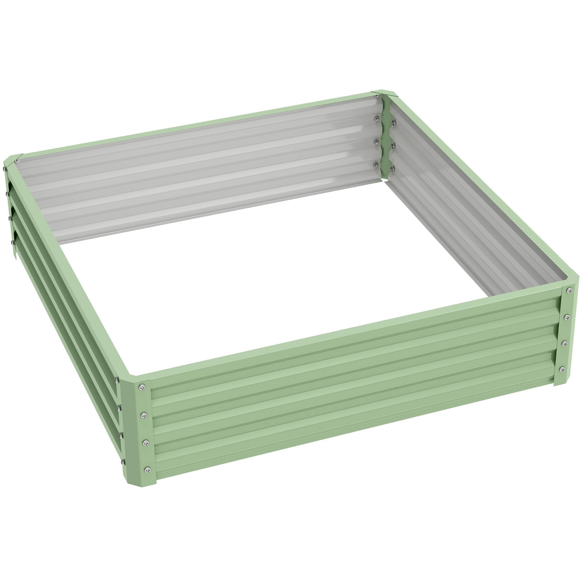 ComfortXL - Carré potager surélevé en acier galvanisé 120 x 120 x 30 cm vert clair pour jardin et serre résistant à la rouille - Image 10