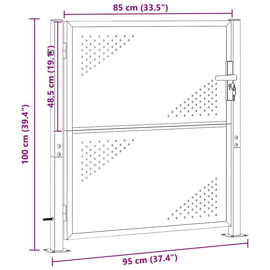 Portail d'Entrée Acier Inoxydable pour Jardin et Terrasse 95 x 100 cm Argenté - ComfortXL Outdoor Living - Image 6