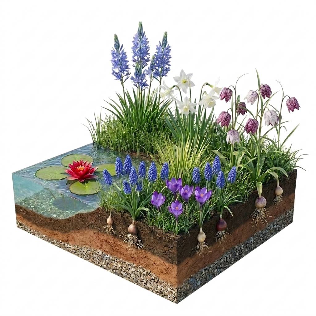 Aqua Bulbs Bee Mix - 35 pcs - Crocus, Muscari, Narcissus, Fritillaria, Camassia - Image 1