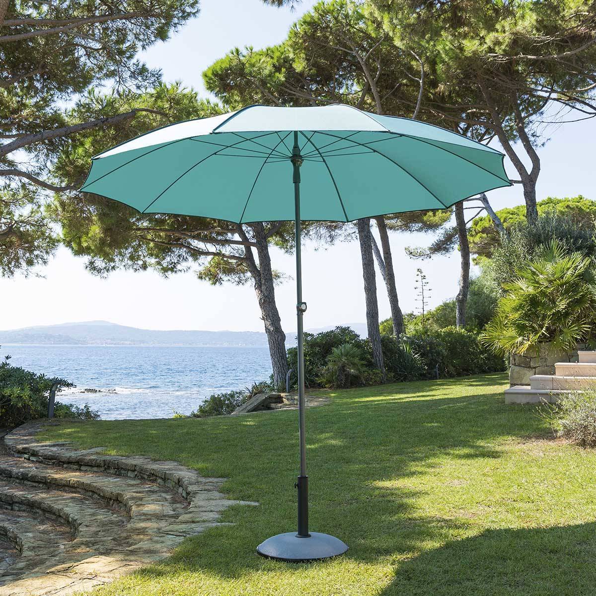 Hesperide - Parasol droit inclinable rond "Bogota" émeraude D2,5m en acier traité époxy Hespéride - Image 6