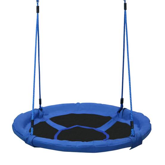 Balançoire nid ronde pour arbre dès 3 ans, charge 100 kg, intérieur extérieur, Ø100×180 cm, bleue, solide et confortable - Image 9