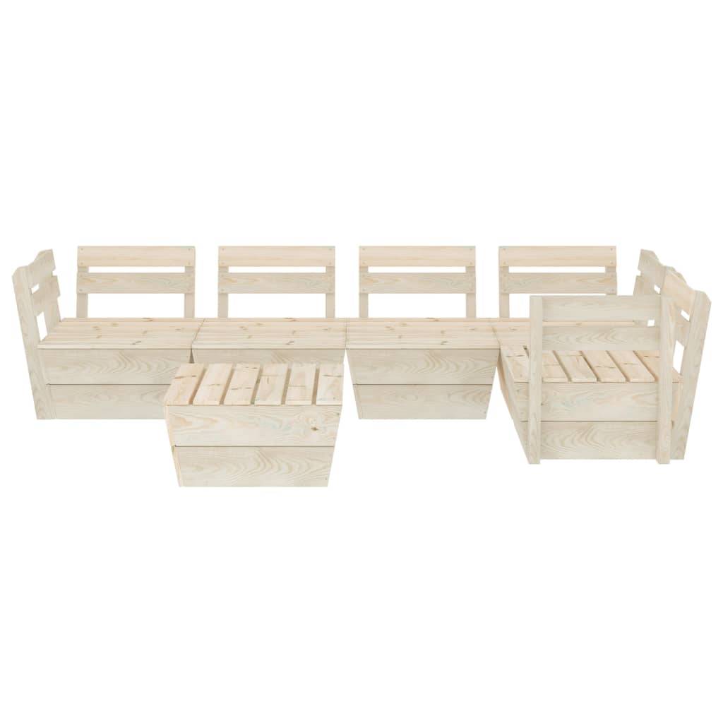 Helloshop26 - Salon de jardin meuble d'extérieur ensemble de mobilier palette 6 pièces bois d'épicéa imprégné - Image 2