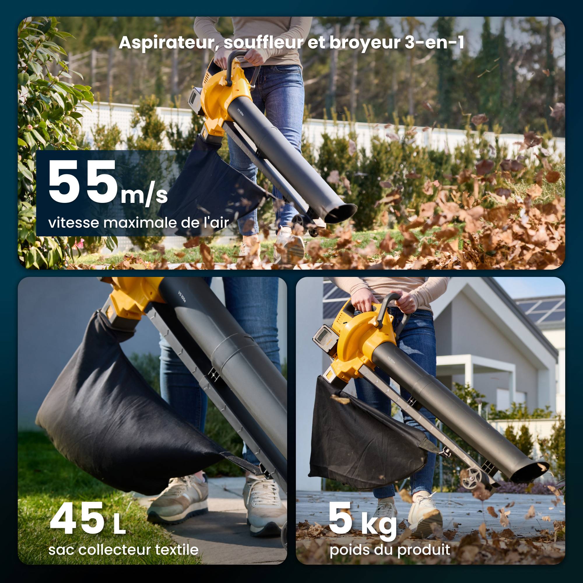 Stiga - Kit aspirateur-broyeur-souffleur VS 100e, 2 batteries 20V, sac 45L, 3-en-1 - STIGA - Image 2