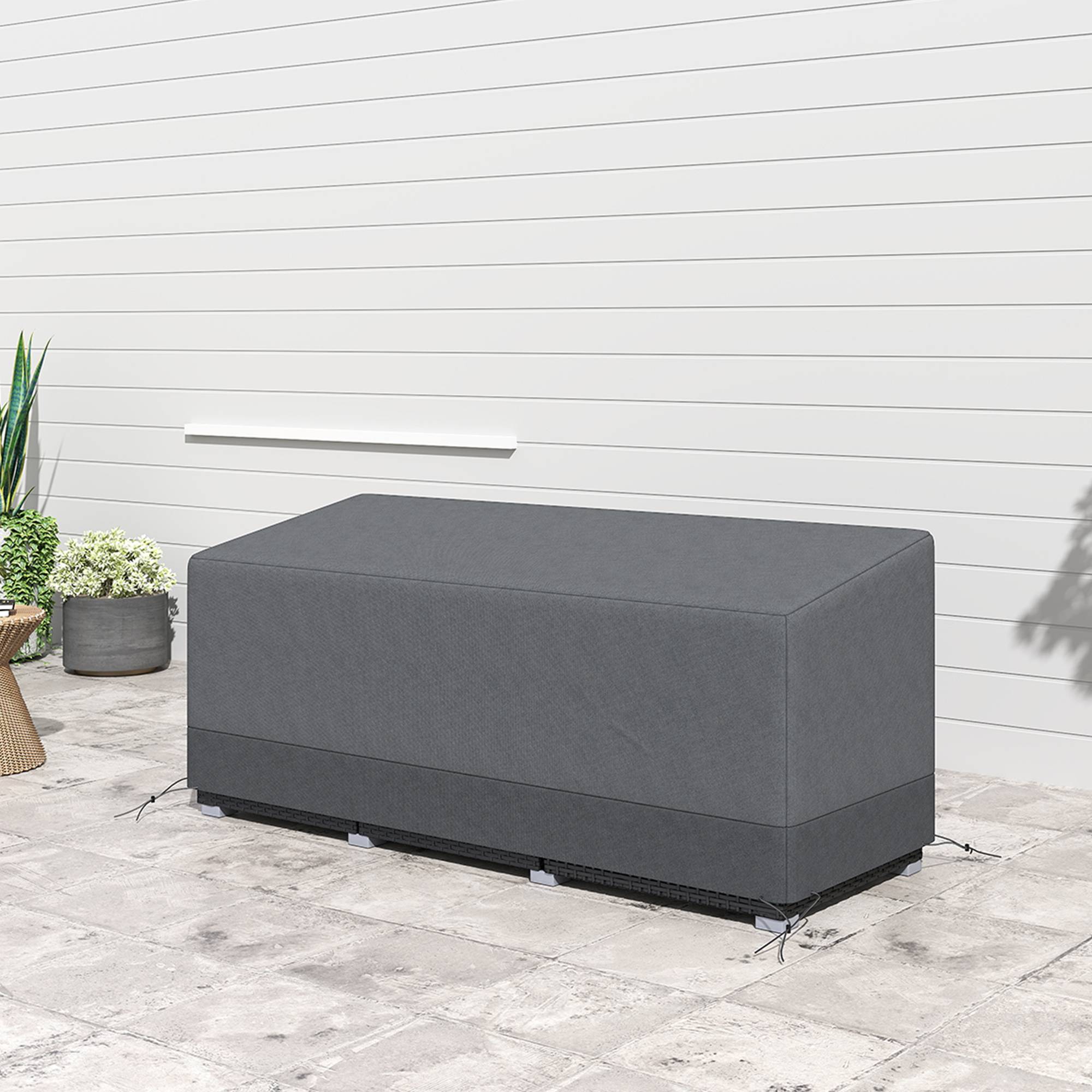 Housse de protection pour mobilier de jardin, résistante à l'hiver, imperméable et anti-UV, en tissu Oxford 600D, 190,5 x 72 x 76 cm, gris clair - Image 10