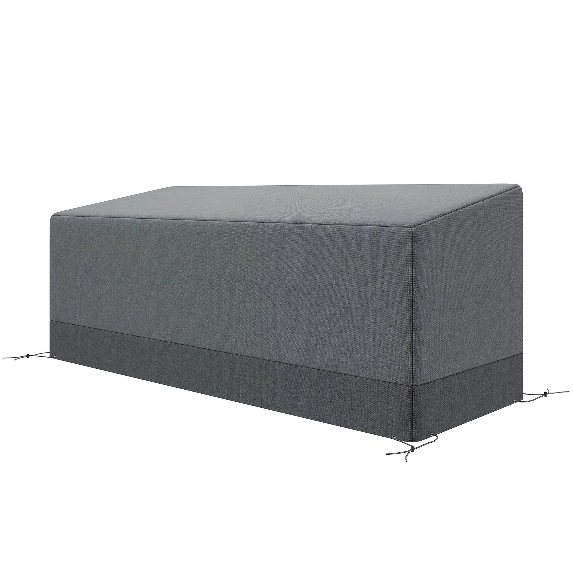 Housse de protection pour mobilier de jardin, résistante à l'hiver, imperméable et anti-UV, en tissu Oxford 600D, 190,5 x 72 x 76 cm, gris clair - Image 2