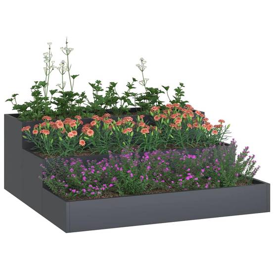 Jardinière Carrée Acier Potager Surélevé Jardin Anthracite 90cm – ComfortXL Outdoor Living - Image 3