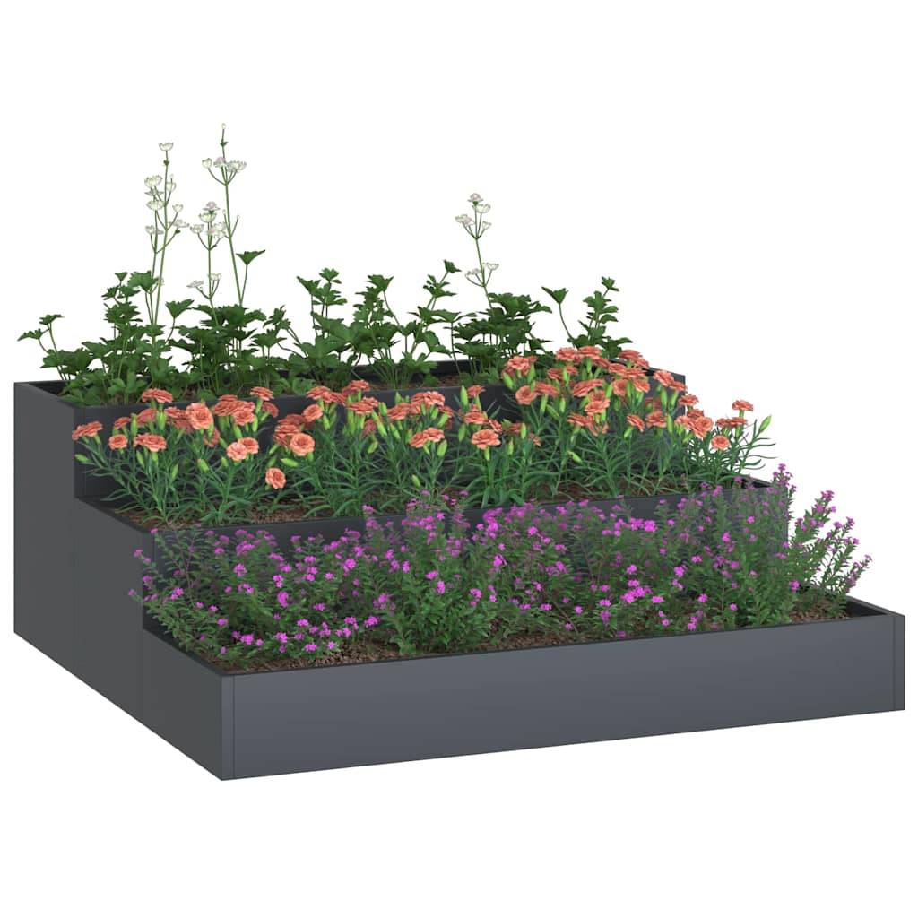 Jardinière Carrée Acier Potager Surélevé Jardin Anthracite 90cm – ComfortXL Outdoor Living - Image 3