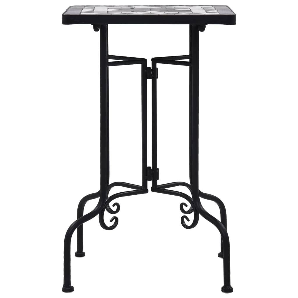 Maison Chic - Table de jardin - Table de bistro mosaïque noir et blanc Céramique HL907 - Image 1