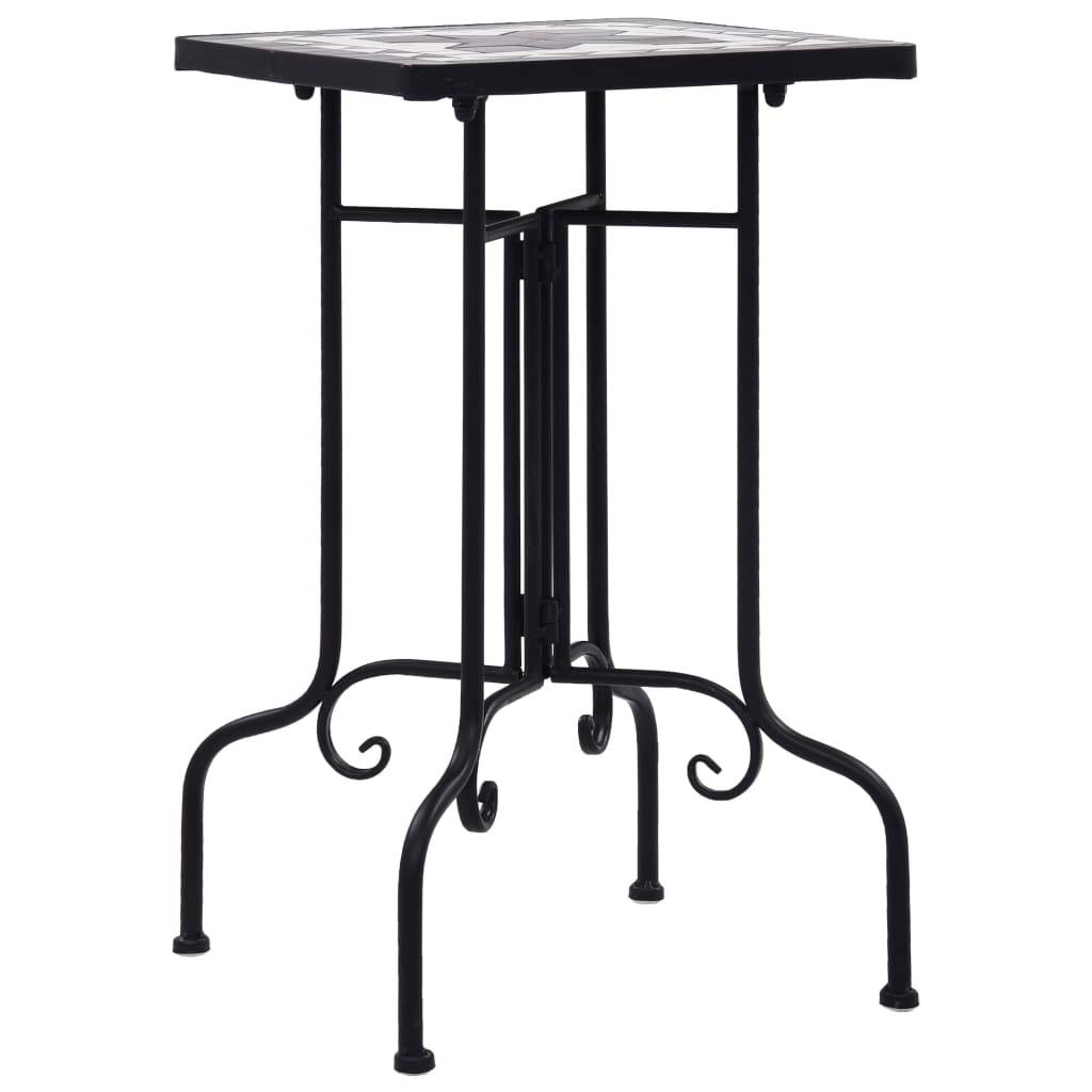 Maison Chic - Table de jardin - Table de bistro mosaïque noir et blanc Céramique HL907 - Image 3