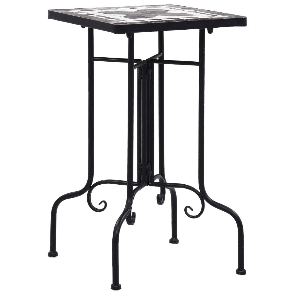 Maison Chic - Table de jardin - Table de bistro mosaïque noir et blanc Céramique HL907 - Image 2